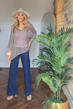 V-Neck Crochet Sweater