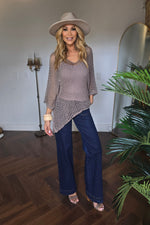V-Neck Crochet Sweater