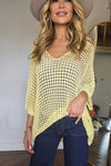 V-Neck Crochet Sweater