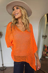 V-Neck Crochet Sweater