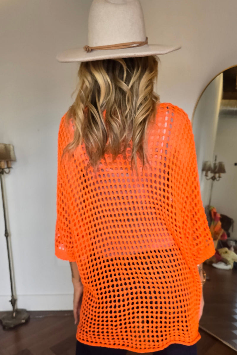 V-Neck Crochet Sweater