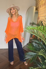 V-Neck Crochet Sweater