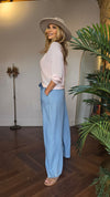 Wideleg Flowy Pant With Tie Belt