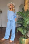 Wideleg Flowy Pant With Tie Belt