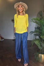 Wideleg Flowy Pant With Tie Belt