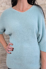 Fuzzy 3/4 Sleeve Sweater