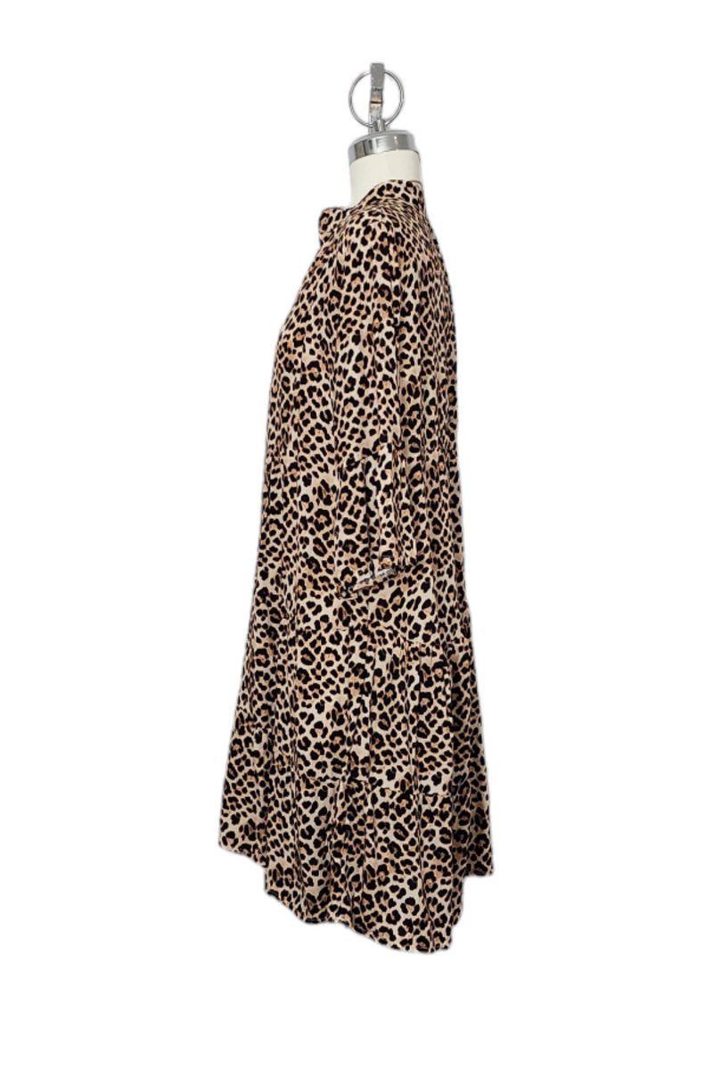 Leopard Print Ruffle Dress