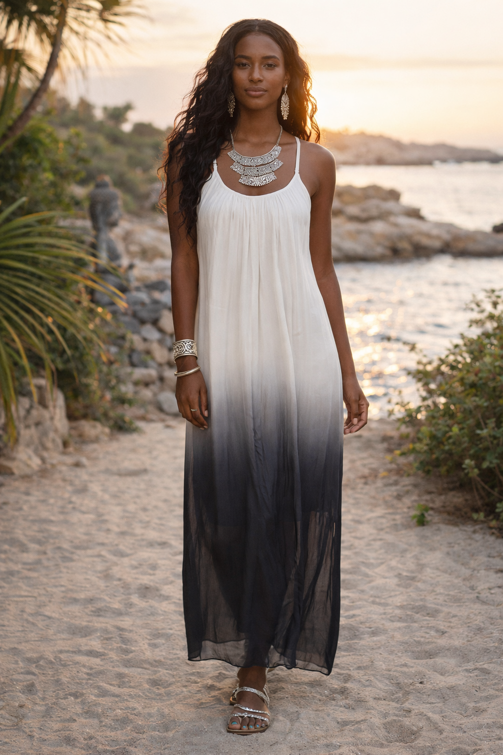 Dip Dye Silk Maxi Dress – Baz Apparel