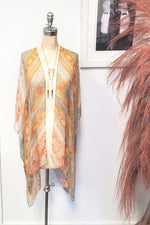 Tangerine Boho Print Kimono