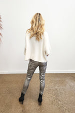 Metallic Faux Leather Crinkle Joggers